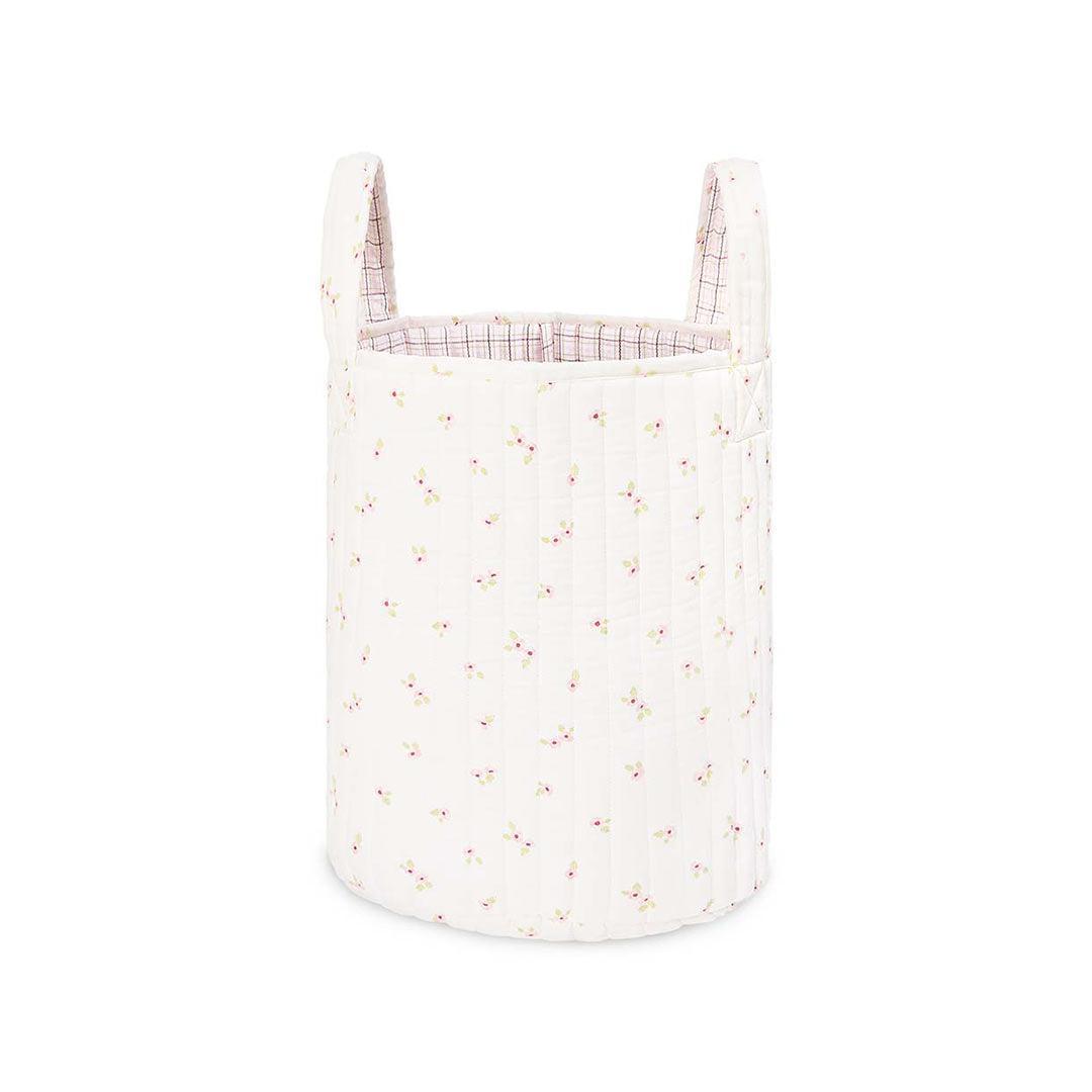 Avery Row Large Quilted Storage Basket  - Anemone/Pink Check