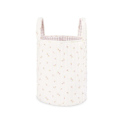 Avery Row Large Quilted Storage Basket  - Anemone/Pink Check