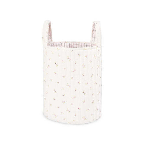 Avery Row Large Quilted Storage Basket  - Anemone/Pink Check