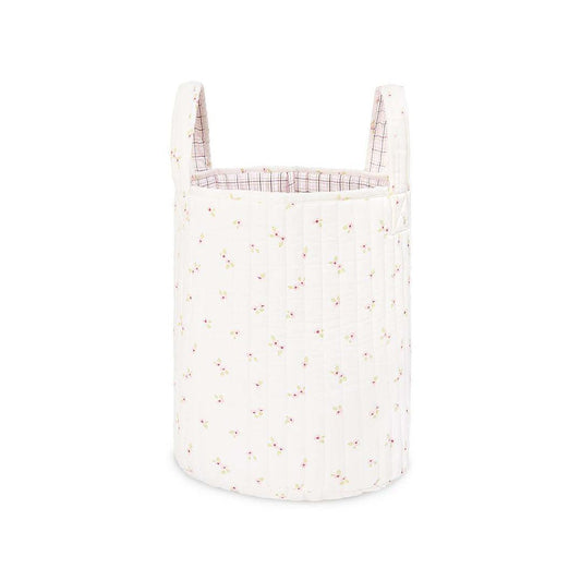 Avery Row Large Quilted Storage Basket  - Anemone/Pink Check