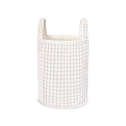 Avery Row Large Quilted Storage Basket  - Anemone/Pink Check