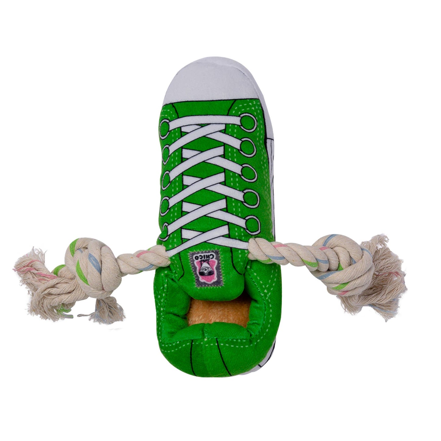 Jojo Modern Pets - Squeaking Comfort Plush Sneaker Dog Toy - Green