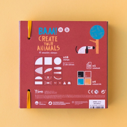 Bam! Animals -16 Wooden Stamps