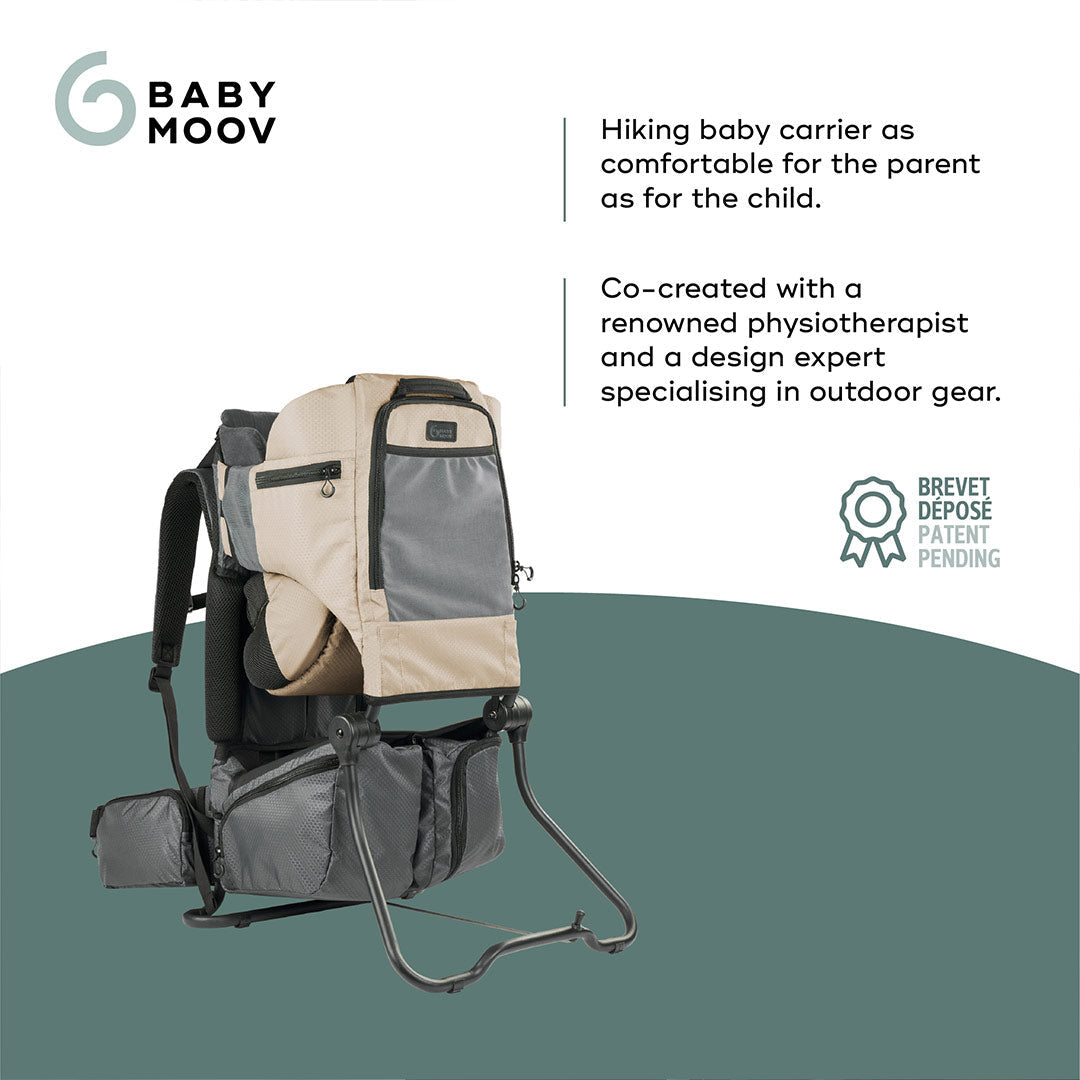 Babymoov Moov & Hike Baby Carrier & Raincover Bundle Set - Dune