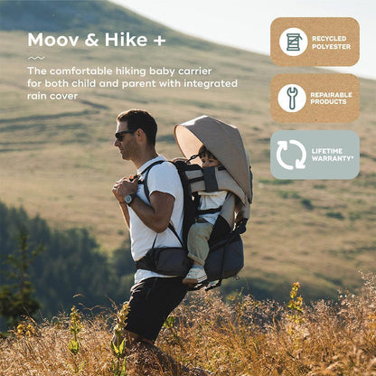Babymoov Moov & Hike Baby Carrier & Raincover Bundle Set - Dune