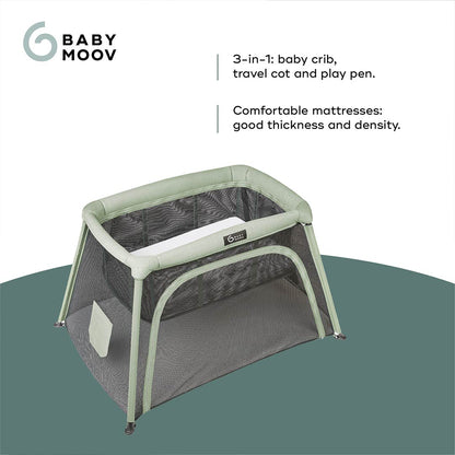 Babymoov Travel Cot 3 in 1 Moov & Comfy - Sage
