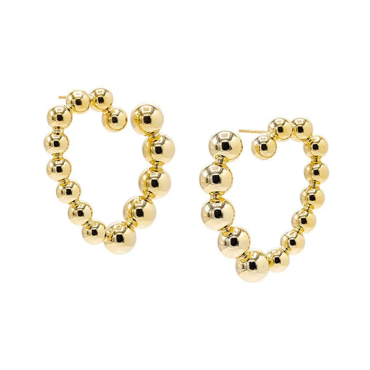 Beaded Open Heart Earrings
