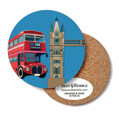 Bean & Bemble London City Tower Bridge & Bus Round Coaster