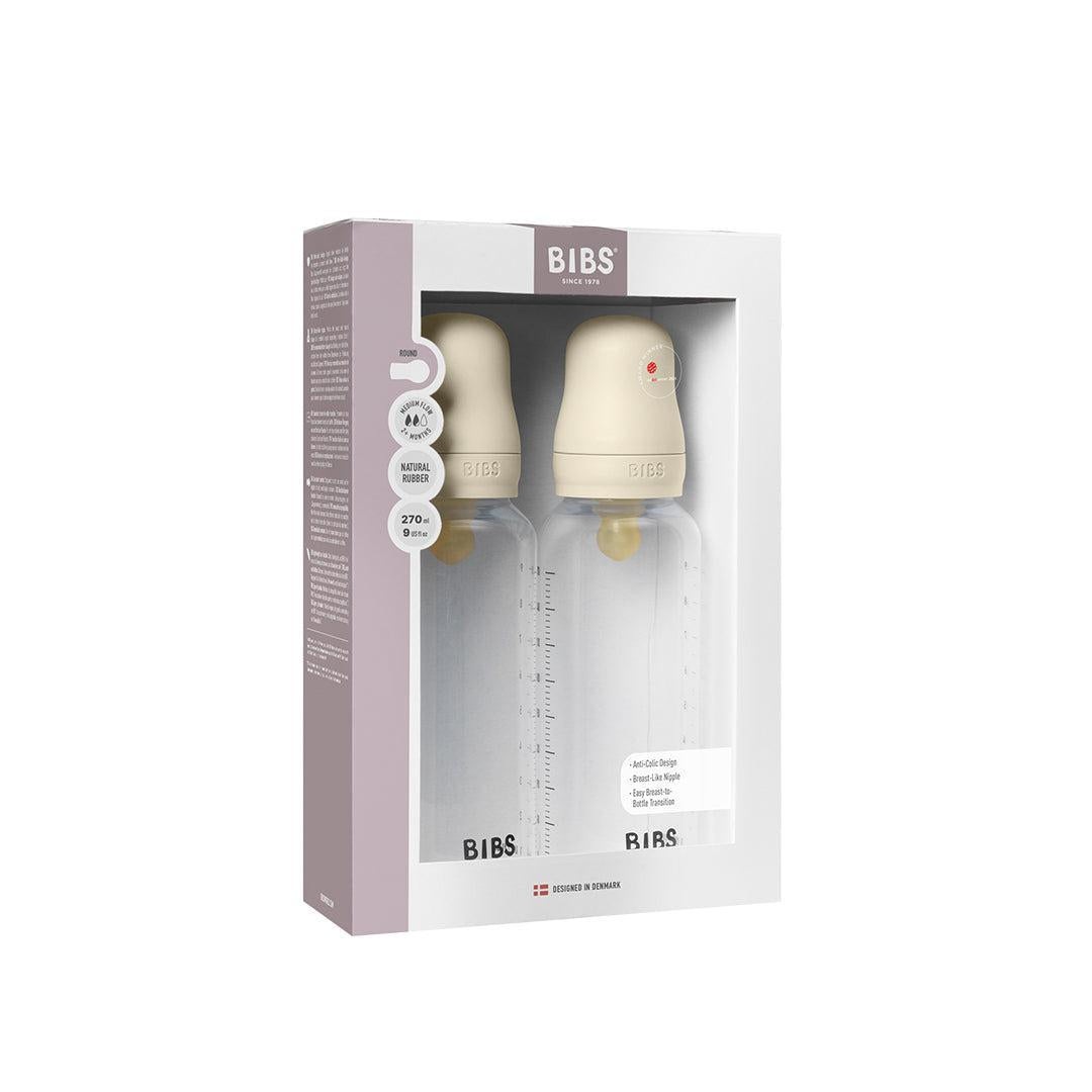 BIBS Medium Flow Baby Bottle Latex 2 Pack - Clear