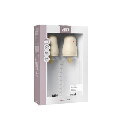 BIBS Medium Flow Baby Bottle Latex 2 Pack - Clear
