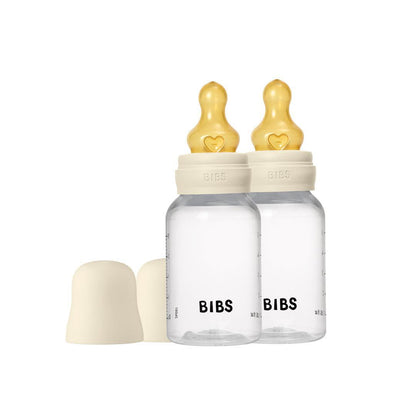 BIBS Medium Flow Baby Bottle Latex 2 Pack - Clear