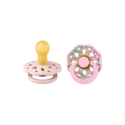 BIBS X LIBERTY Latex Pacifier Boheme 2 Pack Oscar Meadow - Blossom / Baby Pink