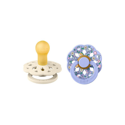 BIBS X LIBERTY Latex Pacifier Boheme 2 Pack Chloe Meadow - Ivory / Hush