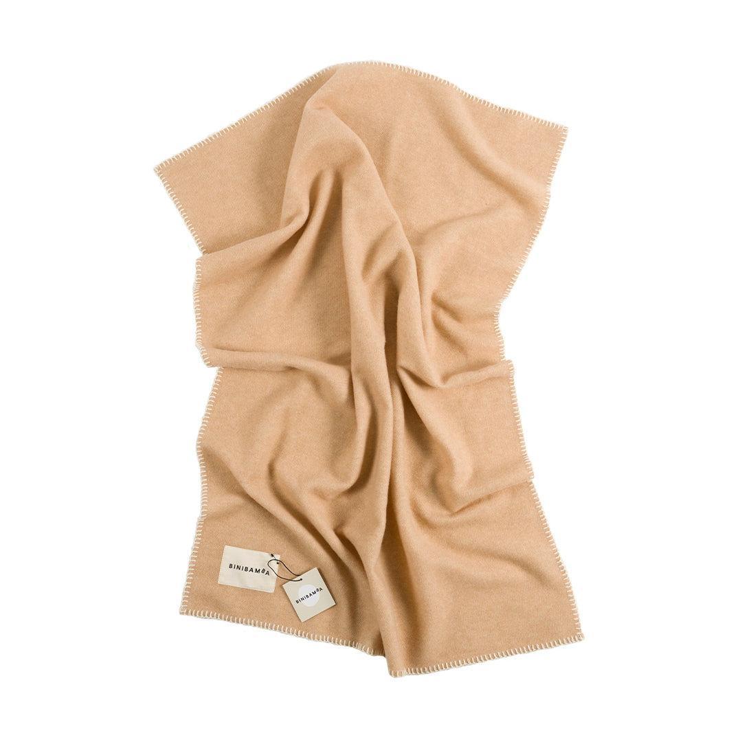 BINIBAMBA Merino Blanket - Camel + Milk