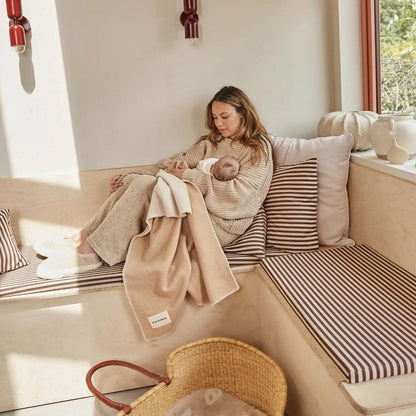 BINIBAMBA Merino Blanket - Camel + Milk