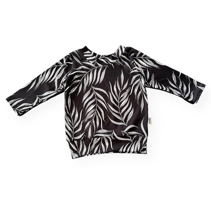 Black Pampas Leaves Lounge Top