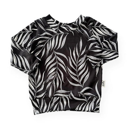 Black Pampas Leaves Lounge Top