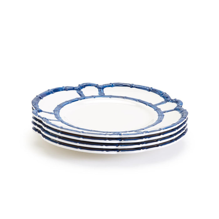 Blue Bamboo Accent Plate Set