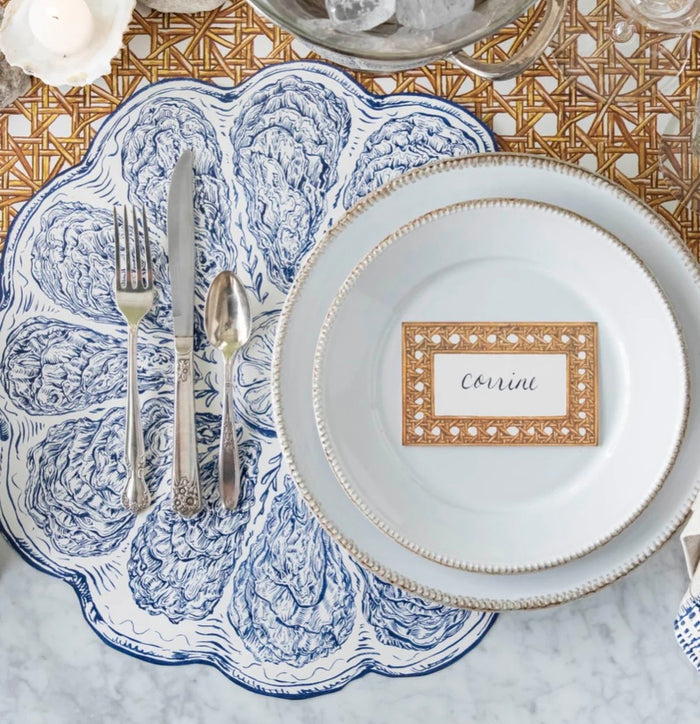 Blue Oyster Plate Die Cut Placemats
