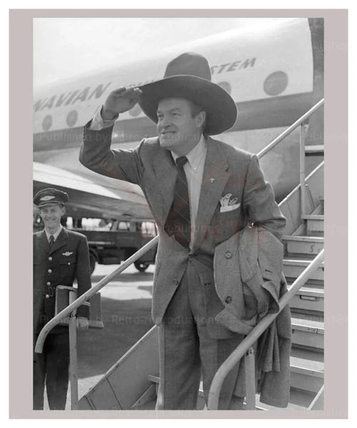 Bob Hope Salute from Airplane - VINTAGEARTREPRINTS.COM