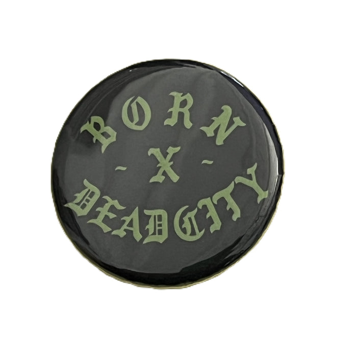 Born X Raised Button Pin Black