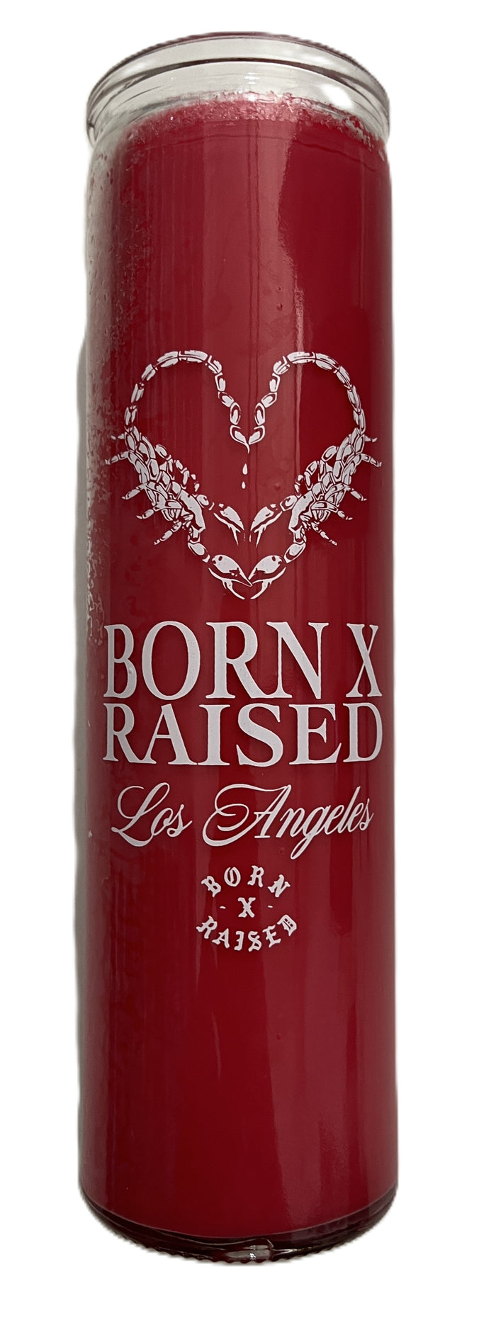 Born X Raised Scorpion Prayer Candle Red