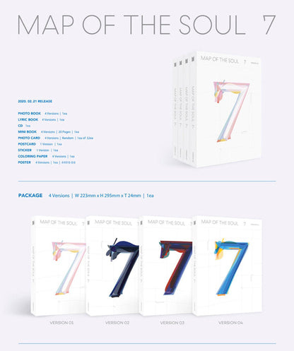 BTS - MAP OF THE SOUL: 7 (You Can Choose Ver + Poster + Free Shipping)