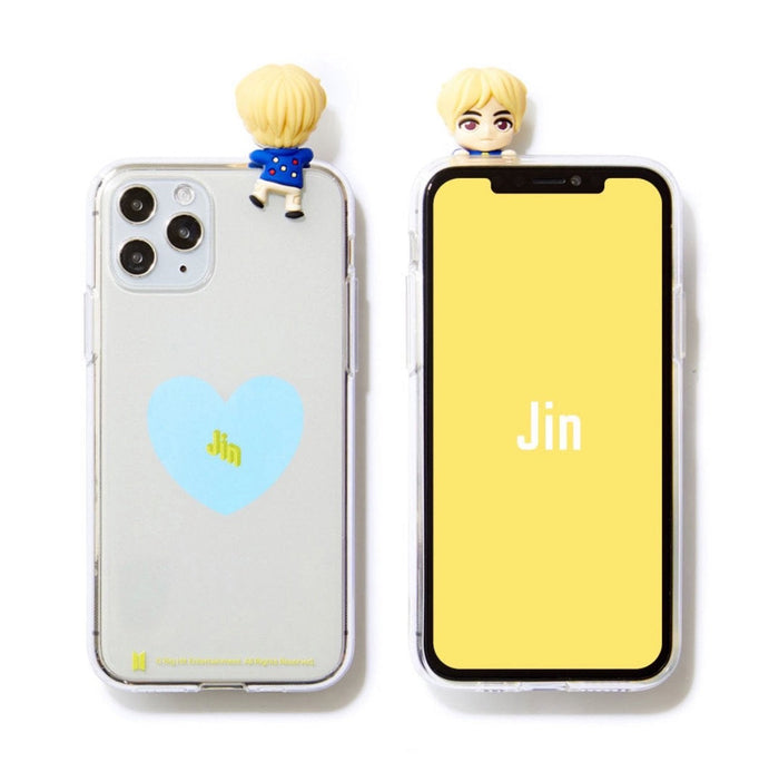 BTS Official CHARACTER Figure Clear Jelly Case Heart Version (iPhone and Samsung)
