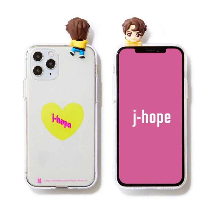BTS Official CHARACTER Figure Clear Jelly Case Heart Version (iPhone and Samsung)