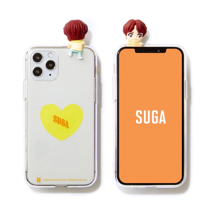 BTS Official CHARACTER Figure Clear Jelly Case Heart Version (iPhone and Samsung)