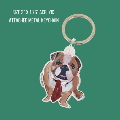 Bulldog Acrylic Keychain