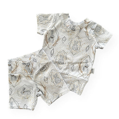 Bunny on Honeycomb Biker Shorts Lounge Set