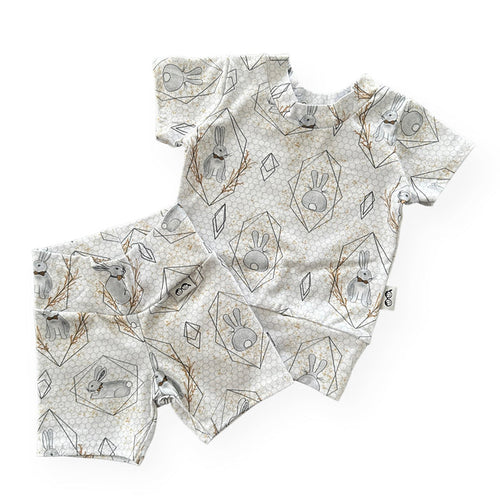 Bunny on Honeycomb Biker Shorts Lounge Set