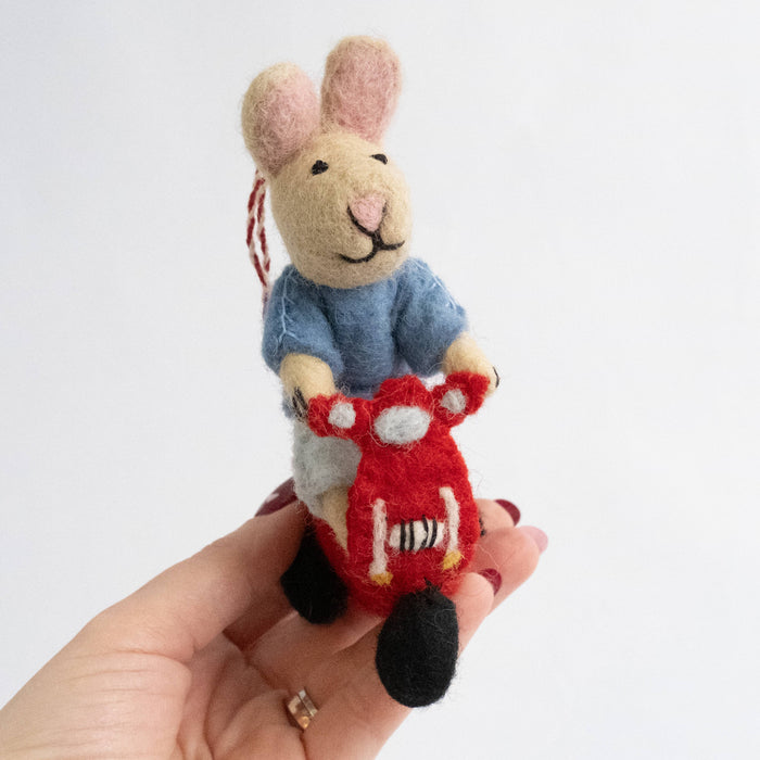 Bunny on Scooter Ornament