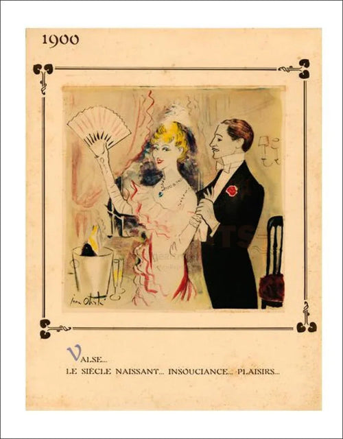 Canvas prints, 1900 The Waltz, advertising poster, Belle Epoque 1900, champagne - VINTAGEARTREPRINTS.COM