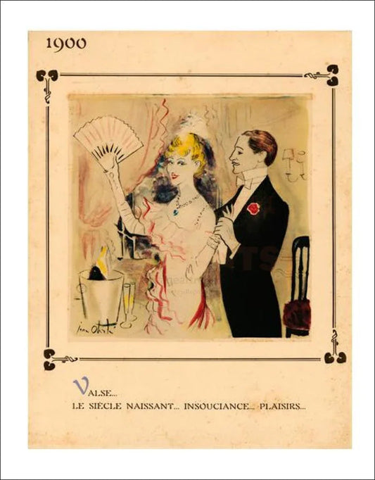Canvas prints, 1900 The Waltz, advertising poster, Belle Epoque 1900, champagne - VINTAGEARTREPRINTS.COM