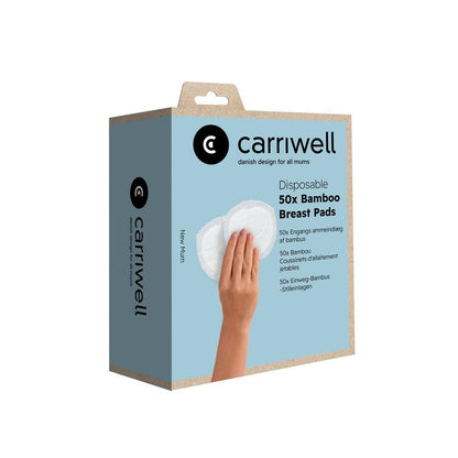 Carriwell Disposable 50x Bamboo Breast Pads  - White