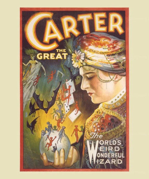 Carter the Great: The World's Weird Wonderful Wizard - VINTAGEARTREPRINTS.COM