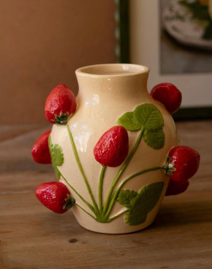 Ceramic Strawberry Vase