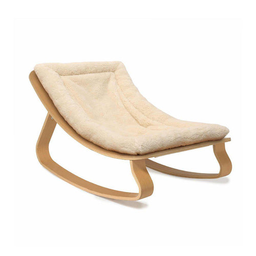 Charlie Crane LEVO Baby Rocker - Beech + Teddy Fur Milk