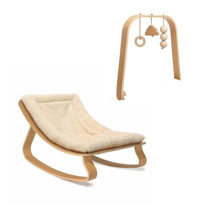 Charlie Crane LEVO Baby Rocker - Beech + Teddy Fur Milk