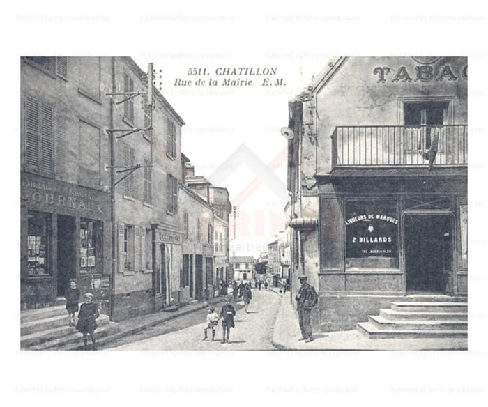 Chatillon City Rue de la Mairie - VINTAGEARTREPRINTS.COM