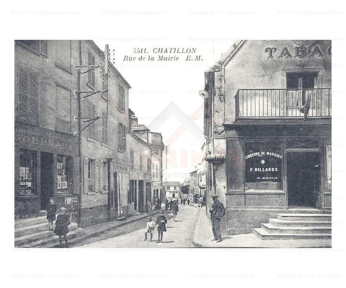 Chatillon City Rue de la Mairie - VINTAGEARTREPRINTS.COM