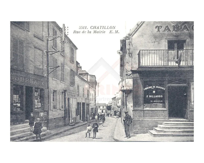 Chatillon City Rue de la Mairie - VINTAGEARTREPRINTS.COM