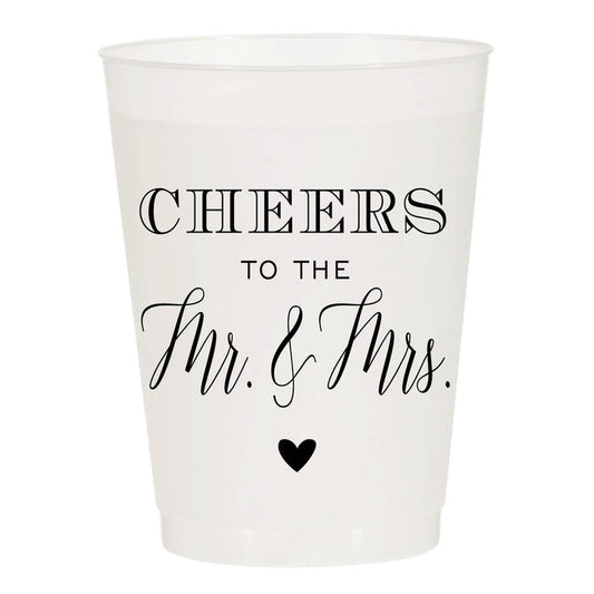 Cheers To The Mr & Mrs Wedding - Set of 6 Reusable Cups