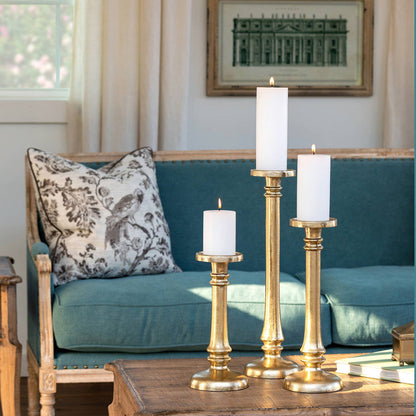 Classic Gold Cast Aluminum Candleholder, Large