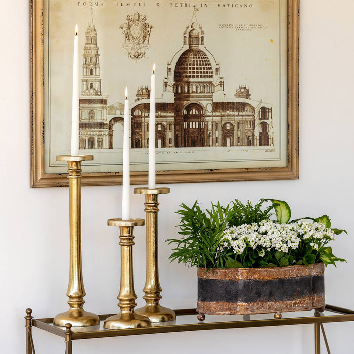 Classic Gold Cast Aluminum Candleholder, Large