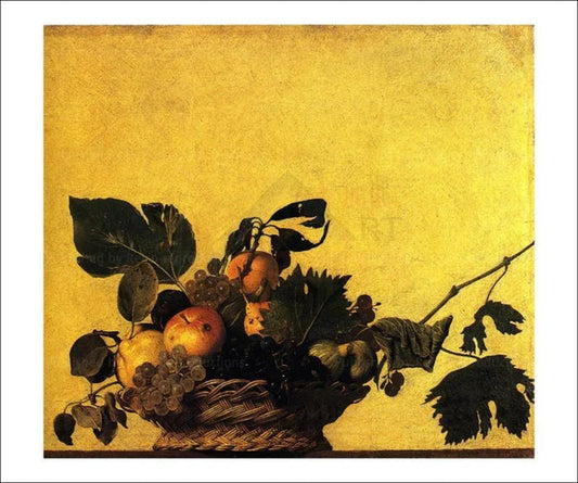 Corbeille de Fruits dans un Panier, Michelangelo Merisi De Caravaggio - VINTAGEARTREPRINTS.COM