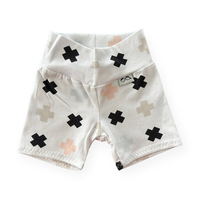 Cross Monochrome Biker Shorts Lounge Set
