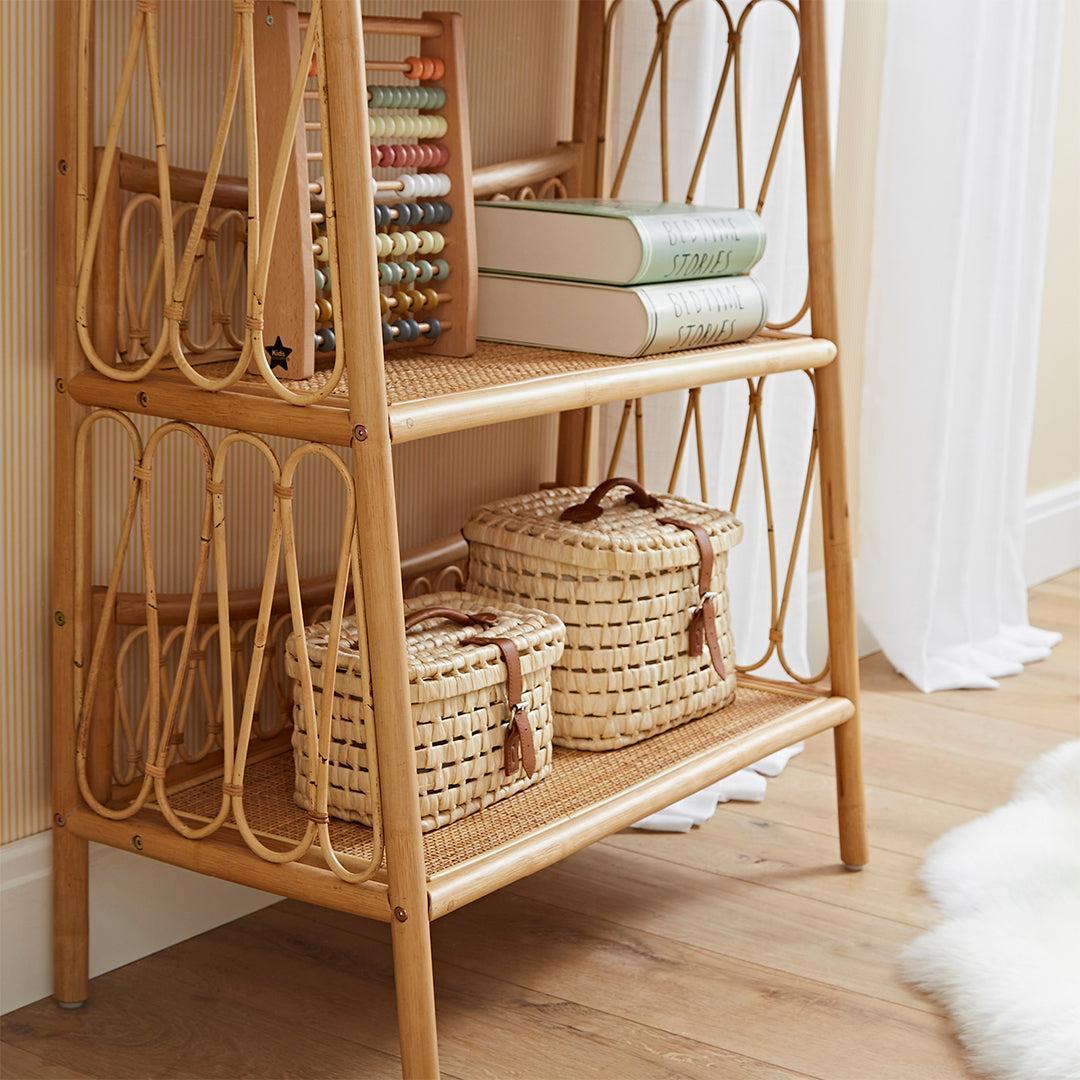 CuddleCo Aria 3 Tier Rattan Shelving Unit - Natural
